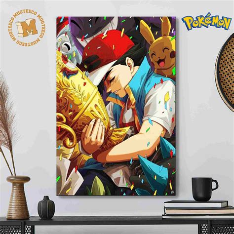 Pokemon Ash Ketchum After 25 Years To Become World Champion Hero Artwork Decor Poster Canvas ...