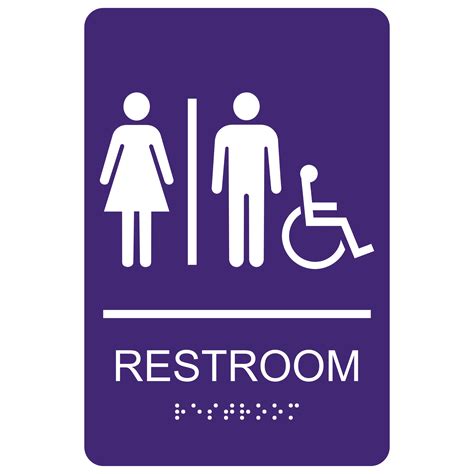 Women/Men Restroom with Wheelchair Symbol - Economy ADA signs with ...