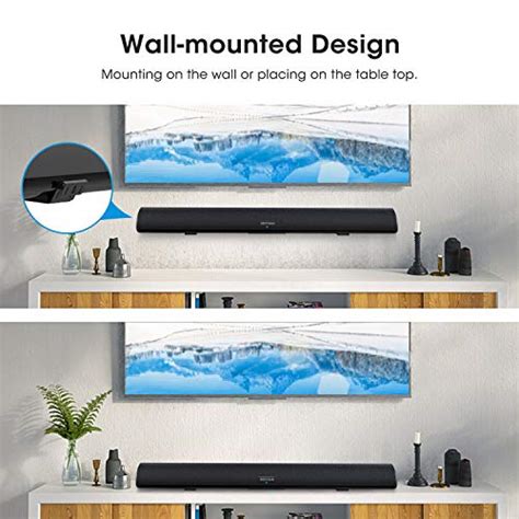 Soundbar, Bestisan Sound bar with Strong Bass Wireless Bluetooth 5.0 Audio Speakers for TV 3D ...