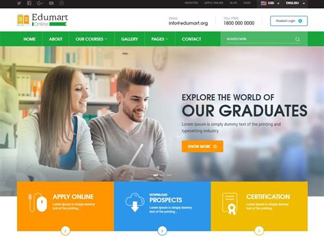 edumart-html-education-website-template | Website templates, Web design, Landingpage