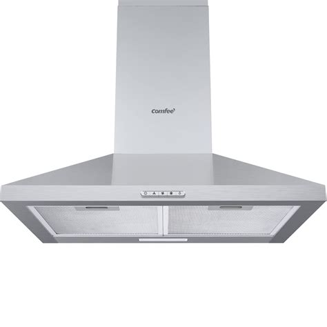 COMFEE' 60 cm Chimney Cooker Hood PYRA17SS-60 Extractor Hood with LED and Recirculating ...