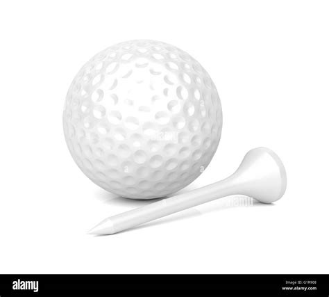 Tee and golf ball on shiny white background Stock Photo - Alamy