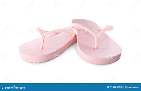 Light Pink Flip Flops Isolated. Beach Accessory Stock Image - Image of ...