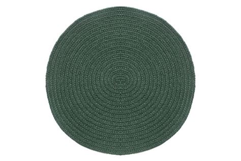 Solid Dark Green - 3' Round Braided Rug