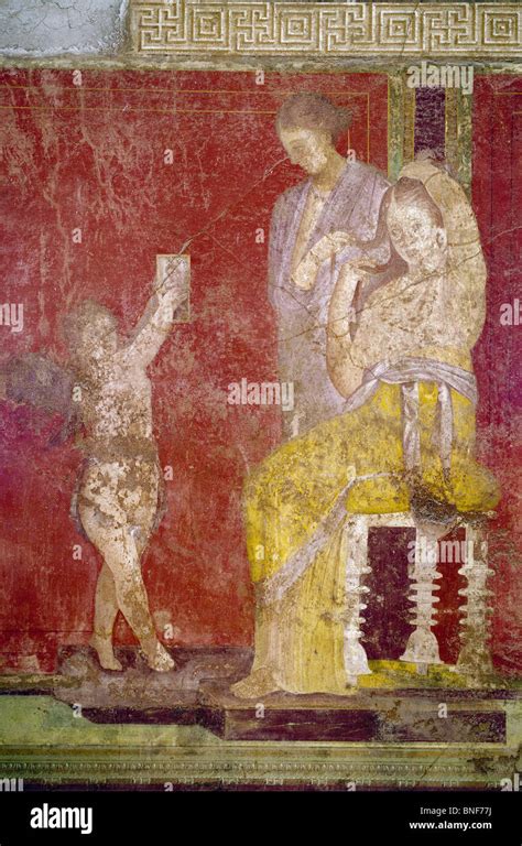 Italy, Pompeii, Villa of the Mysteries #3, fresco, circa 60-50 B.C., Roman Art Stock Photo - Alamy