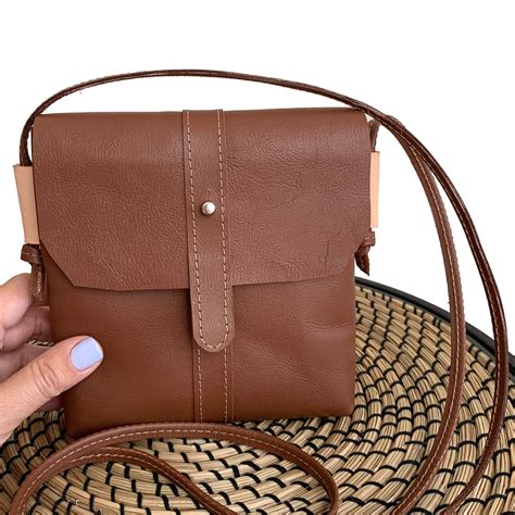 Pinecrest Mini Leather Satchel Crossbody Bag - Tan | 1820 Bag Co.