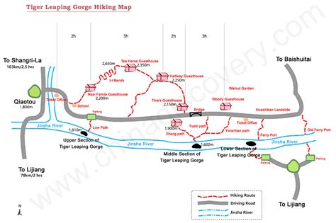 Tiger Leaping Gorge: Upper, Middle, Lower Gorge & Hiking Map