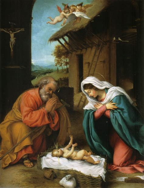 Paintings Reproductions Nativity of Christ, 1523 by Lorenzo Lotto (1480-1556, Italy) | WahooArt.com