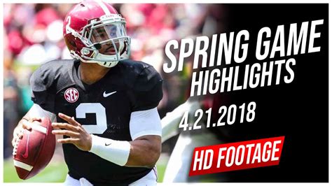 Jalen Hurts Alabama Spring Game Full Highlights || 4.21.2018 - YouTube