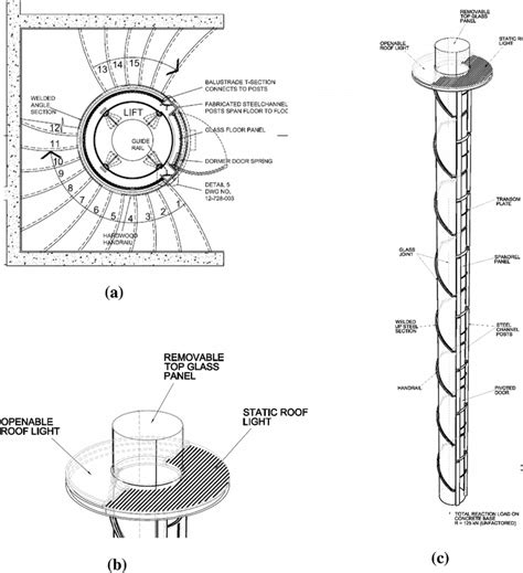 a Typical floor plan of the lift shaft b roof light c axonometric... | Download Scientific Diagram