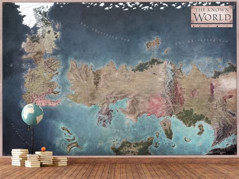 Game of Thrones Map Wallpaper Mural / Westeros Map Wallpaper / - Etsy