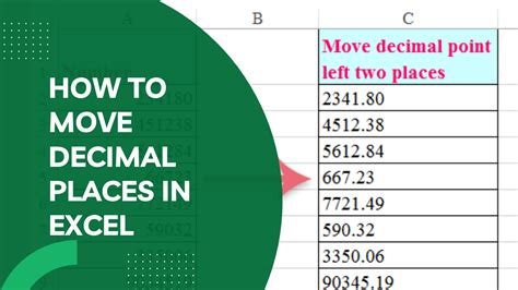 How to Move Decimal Places in Excel