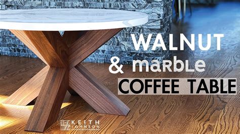 WALNUT X COFFEE TABLE with MARBLE TOP - YouTube