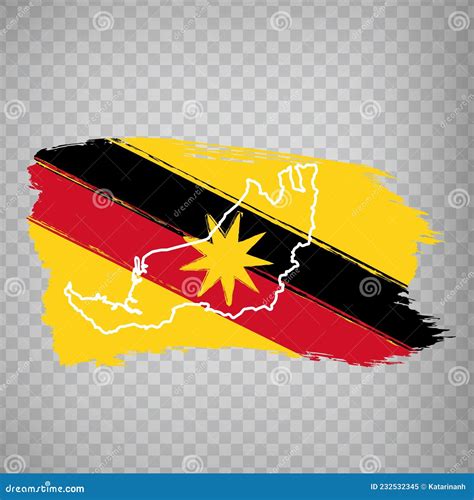 Flag Sarawak Brush Strokes. Flag Sarawak State On Transparent ...