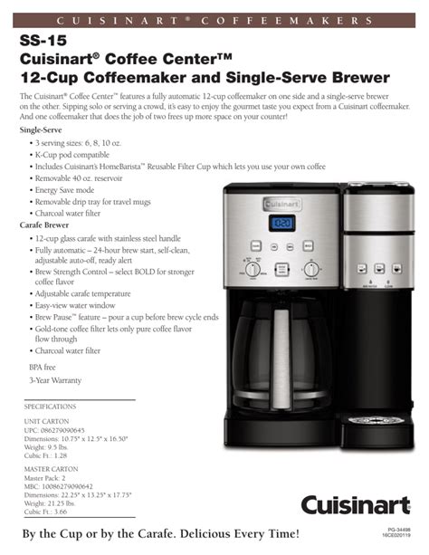 Cuisinart Coffee Maker Single Serve Manual