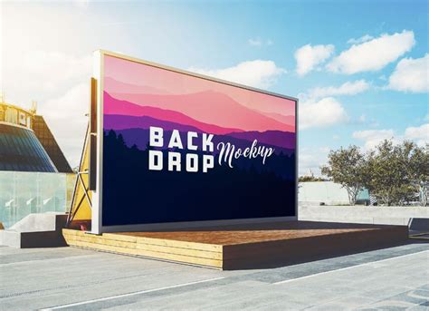 Free Outdoor Stage Backdrop Mockup PSD - Good Mockups | Outdoor stage, Stage backdrop, Cinema idea