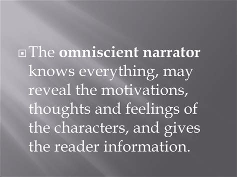 Omniscient narrator. - ppt download