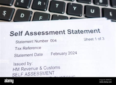 Self Assessment Statement letter from HMRC Stock Photo - Alamy