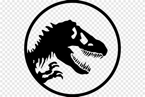 YouTube Jurassic Park Logo, encyclopedia, monochrome, head png | PNGEgg