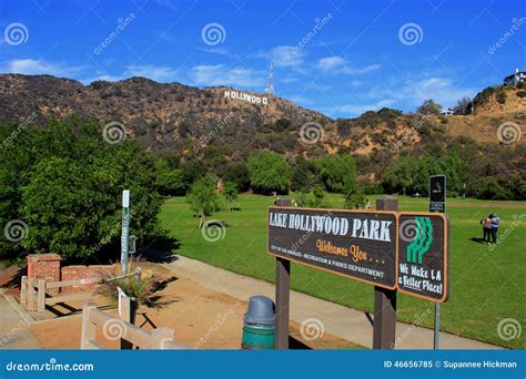 Hollywood Sign At Lake Hollywood Park Editorial Image - Image: 46656785