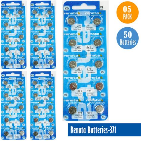 Renata Watch Battery 371, 1-pack-10 batteries Replacement, SR920SW, Sw