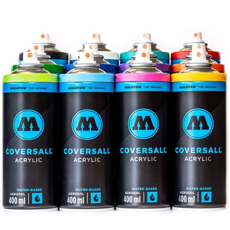 Molotow Coversall Acrylic Water Based - 12 Pack - Spray Cans from Graff City Ltd UK