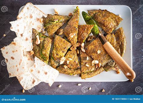 Mixed Herb Kuku, a Traditional Iranian Frittata Stock Photo - Image of diet, appetizer: 183174004