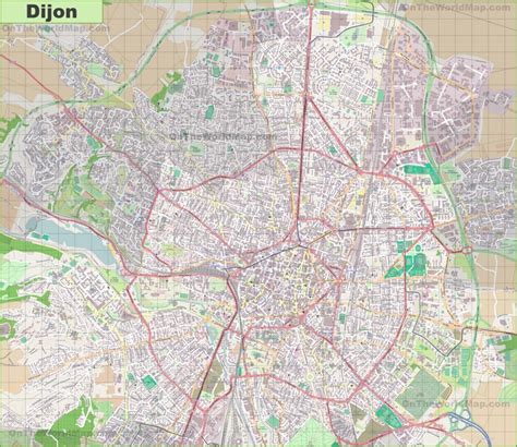 Large detailed map of Dijon - Ontheworldmap.com