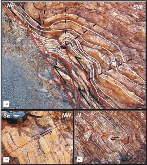 (a) A photograph from an anticlinal fold that has developed above... | Download Scientific Diagram