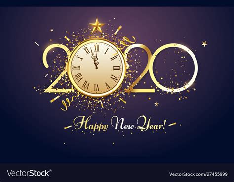 Happy 2020 new year party countdown clock Vector Image