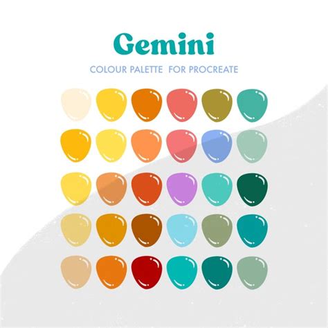 Gemini Zodiac Sign Colour Palette for Procreate 30 | Etsy