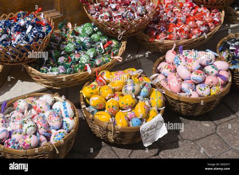 Budapest Hungary hand-painted decorated egg souvenirs for sale Stock ...