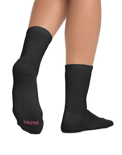 Hanes Cushioned Women's Crew Athletic Socks 10-Pack | Onehanesplace.com