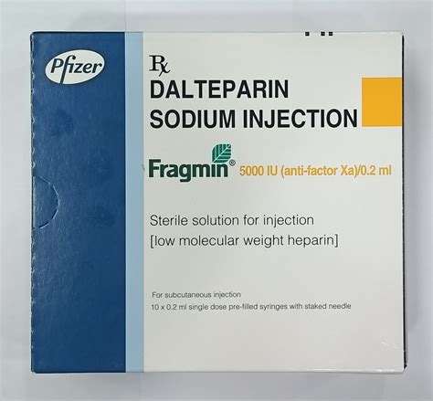 Dalteparin Sodium Injection 5000 IU (FRAGMIN) at Rs 480/piece | Allopathic Injections in New ...