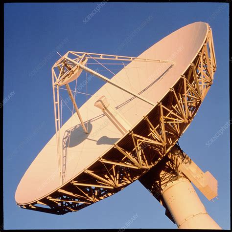 View of a satellite communications antenna - Stock Image - T346/0396 - Science Photo Library