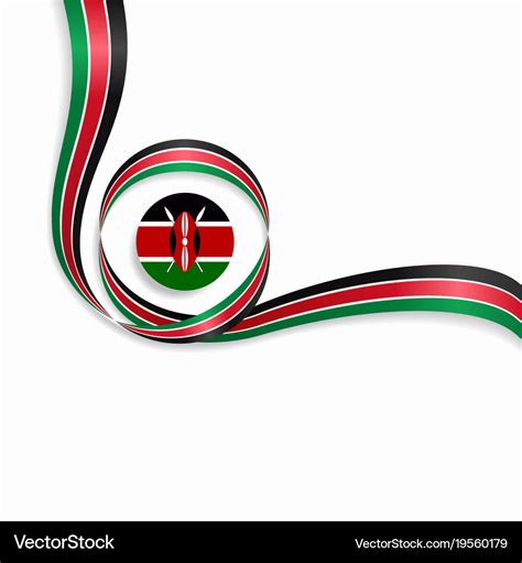 Kenyan wavy flag background Royalty Free Vector Image