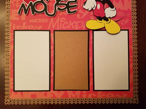 Disney Mickey Mouse Scrapbook Layout 2 Pages 12x12 | Etsy