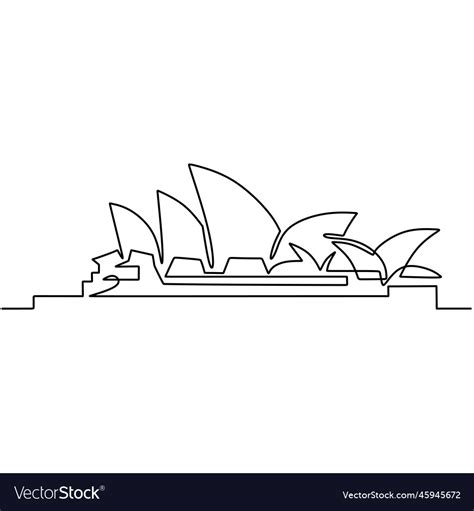 Continuous one line drawing sydney city skyline Vector Image