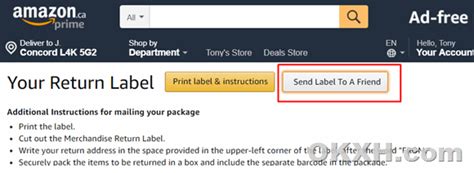 Send Amazon Return Label to Friend to Print – OKXH.com