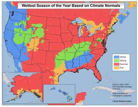 Wettest and Driest Seasons/Months in the United States - Vivid Maps | Map, Life map, Usa map