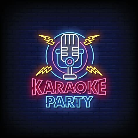 Karaoke Party Neon Signs Style Text Vector 3604392 Vector Art at Vecteezy