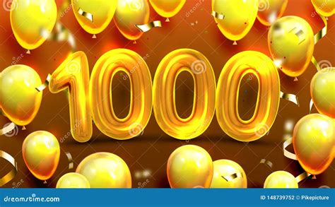 One Thousand 1000 with Balloon Banner Vector Stock Vector ...