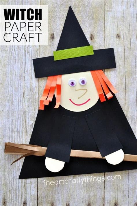 Use shapes to create this cute witch paper craft for Halloween. Fun preschool H… | Halloween ...