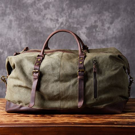 Canvas Mens Weekender Bag Travel Bag Duffle Bags Overnight Bag for men ...