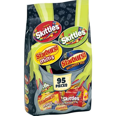 Skittles and Starburst Skittles and Starburst Halloween Candy Bag, 95 Count * Continue to the ...