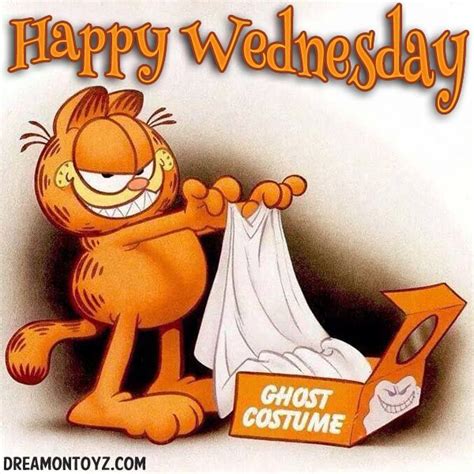 Cartoon Wednesday Greeting | Halloween cartoons, Garfield cartoon, Ghost costume