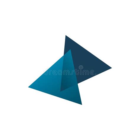 Blue Color Triangle Geometry Logo Design Stock Vector - Illustration of ...