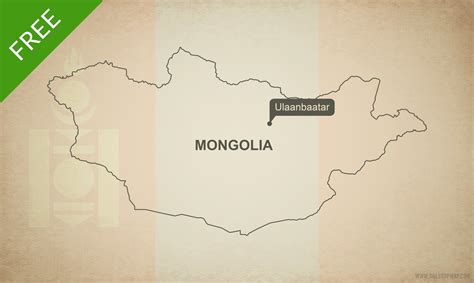 Free Vector Map of Mongolia Outline | One Stop Map