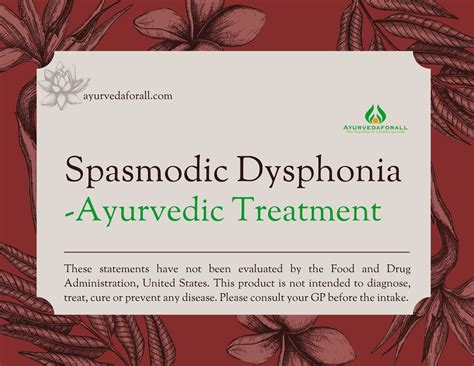 Spasmodic Dysphonia- Ayurvedic Treatment, Diet, Exercises, Research ...