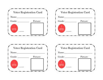 Voter Registration Cards *FREEBIE by First Grade Safari | TpT